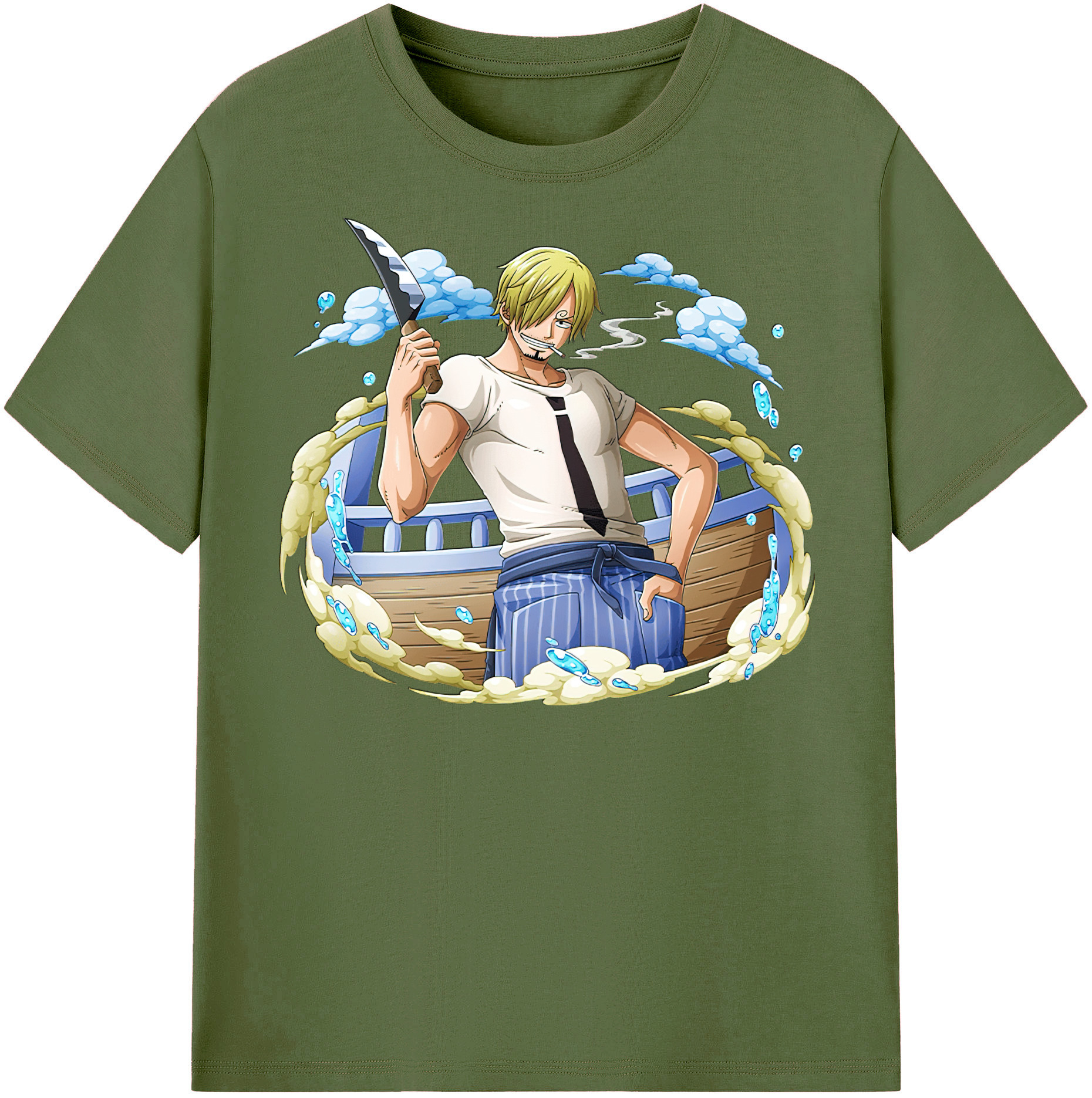 ワンピース サンジ ONE PIECE Sanji 綿100％半袖Tシャツ（フロントプリント）